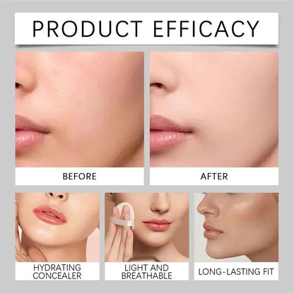 Eye Concealer - 24-Hour Long-Lasting, High-Coverage Matte Finish, Korean Pressed Powder Foundation, for a Flawless Complexion.