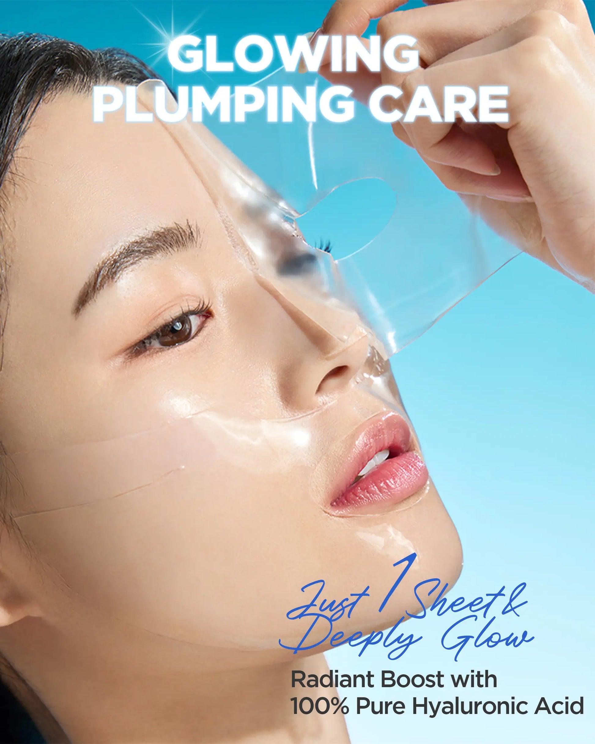 Wellage Real Hyaluronic Glow Booster PDRN Mask 5Ea | PDRN, Salmon DNA, Hyaluronic Acid, Hydrating Gel Mask, Korean Skin Care