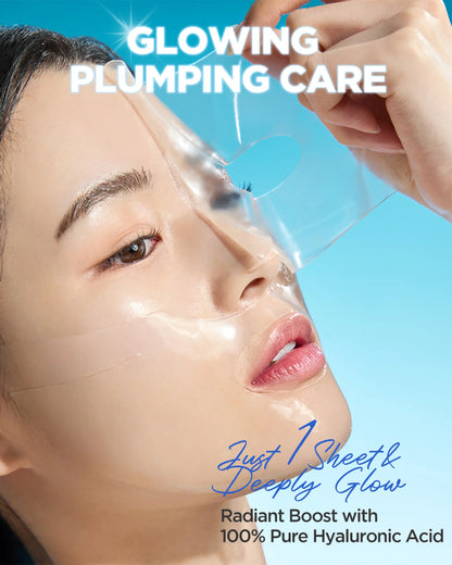 Wellage Real Hyaluronic Glow Booster PDRN Mask 5Ea | PDRN, Salmon DNA, Hyaluronic Acid, Hydrating Gel Mask, Korean Skin Care